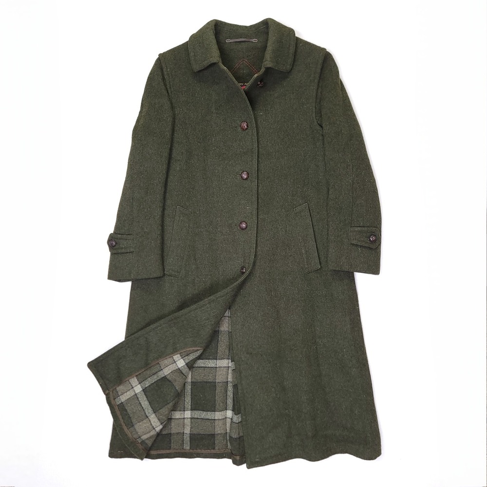 Salko Alpaca Wool Pea Coat Overcoat Tirol Loden Womens 40 Green Baur Foradori